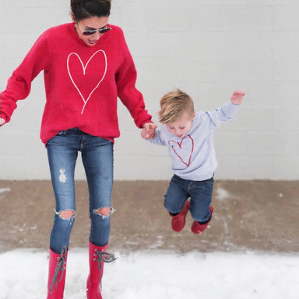 PRICE DROP! Momma & Me! Matching Heart Sweatshirts